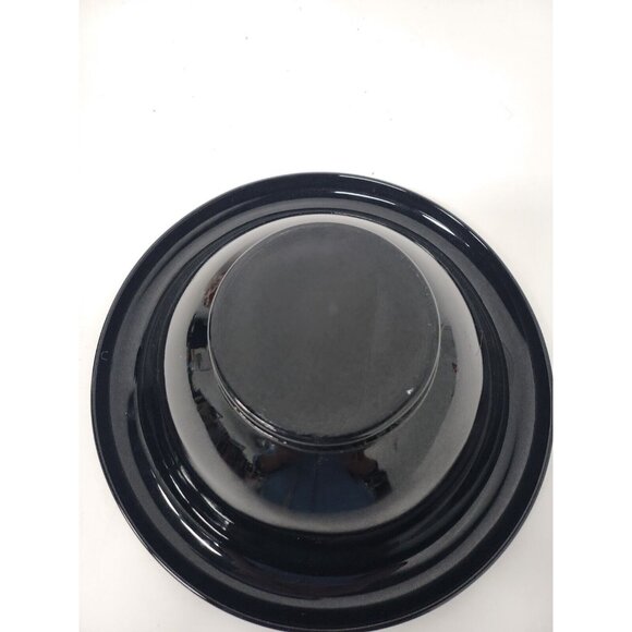 Vintage Black Depression Glass Round Serving Bowl Waterfall Edge Centerpiece MCM - Picture 4 of 6